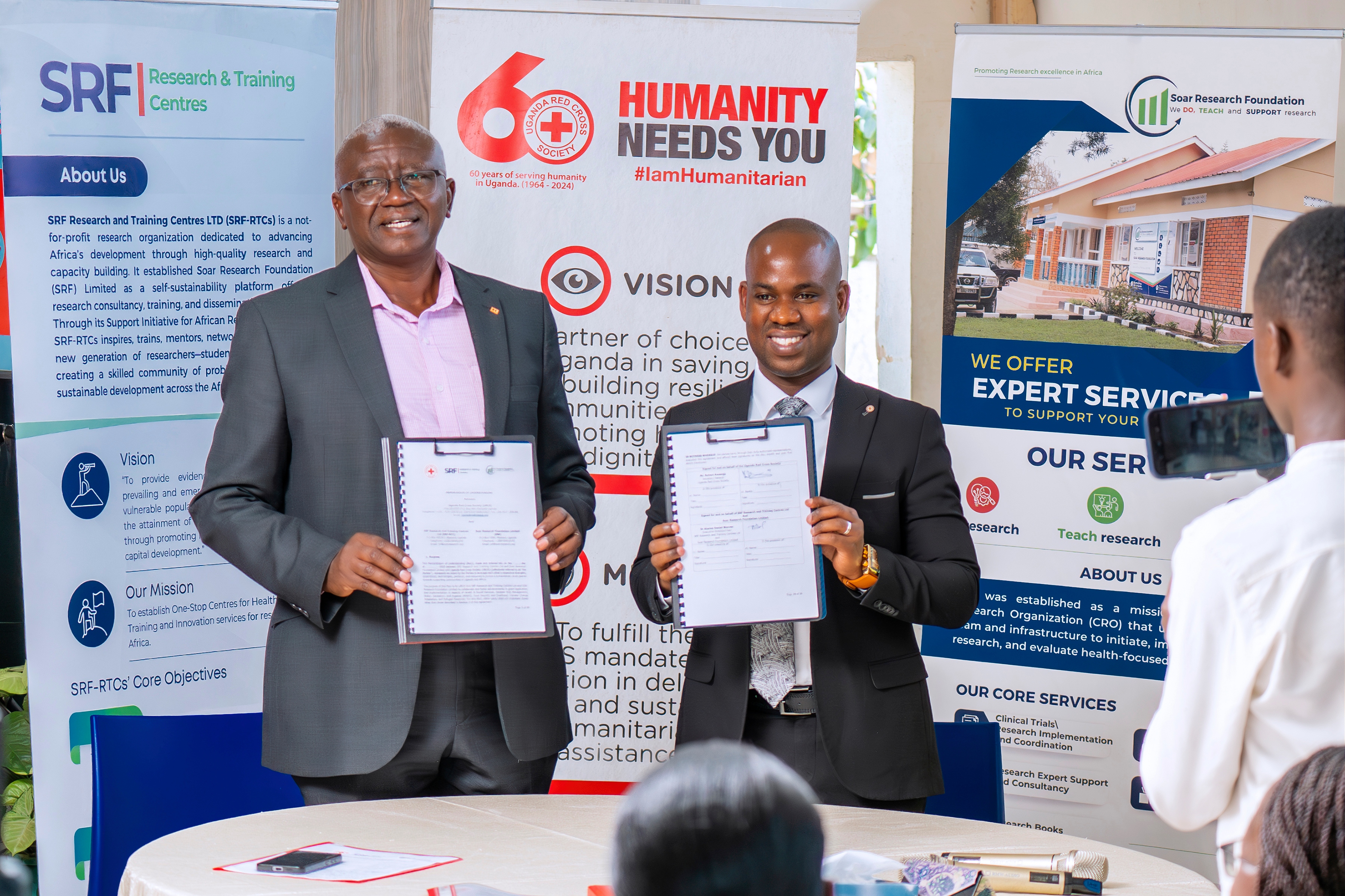 Soar Research Foundation (SRF) and SRF Research and Training Centres (SRF-RTCs) Sign Landmark Research Collaboration MoU with Uganda Red Cross Society (URCS)